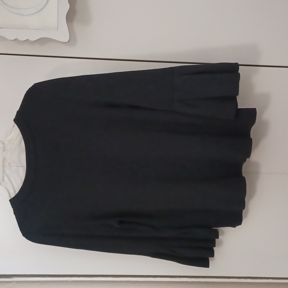 H&M Deep olive green, crew neck sweater with pleated bell sleeves, Sz. M. - Picture 5 of 5